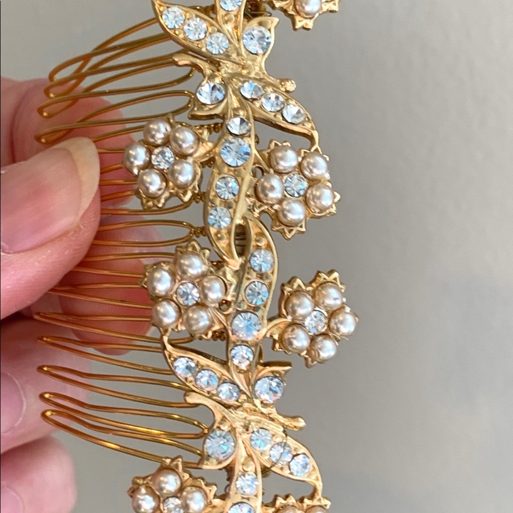 custom rhinestone pearl wedding hair accessory - Picture 12 of 15